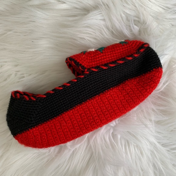 Hand Knit Wool Sock Bootie Slippers Handmade - Picture 3 of 4